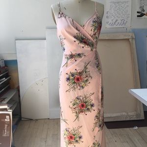 Floral pink Topshop wrap dress